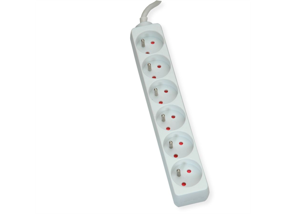 VALUE Power Strip, 6-way UTE, white, 3 m