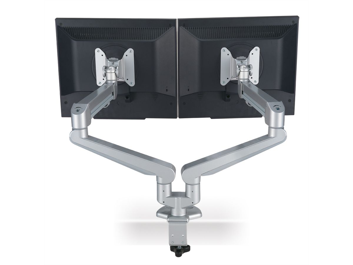 ROLINE Dual LCD Monitor Stand Pneumatic, Desk Clamp, Pivot, 2 Joints