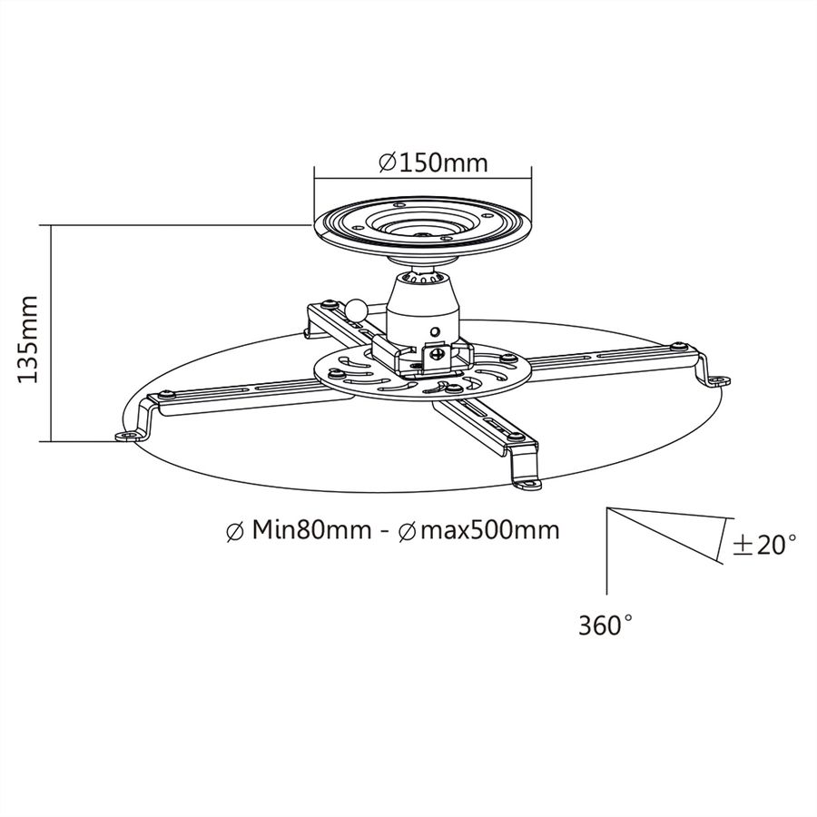 VALUE Ceiling Projector Mount, small