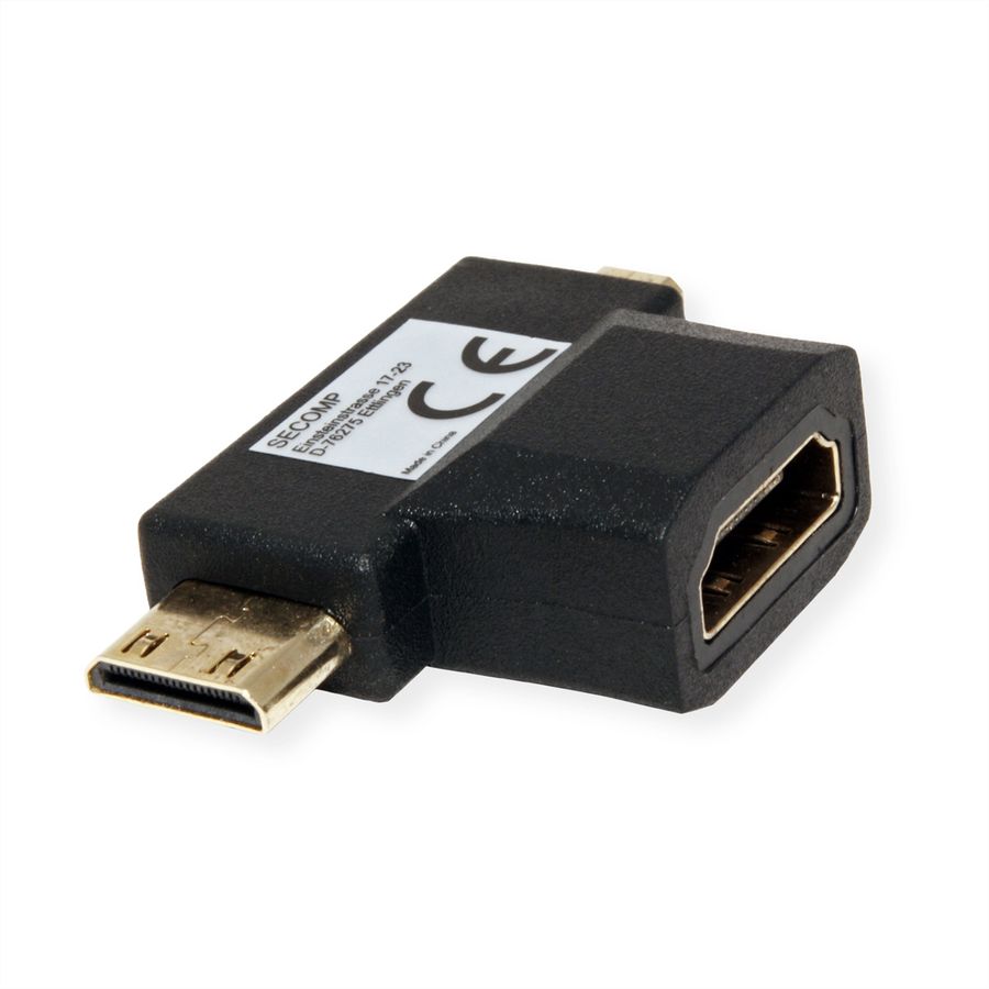 VALUE HDMI T-Adapter, HDMI  - HDMI Mini + HDMI Micro