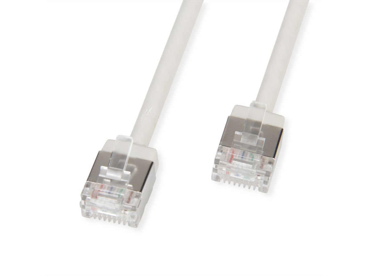 ROLINE U/FTP Data Center Patch Cord Cat.6A (Class EA), LSOH, Slim, Ultra Short Connector, grey, 3 m