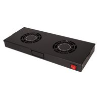 ROLINE 19" Fan unit with 2 fans, ON/OFF black
