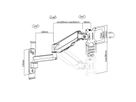VALUE LCD Monitor Arm, Wall Mount, 5 Joints, Pivot, black