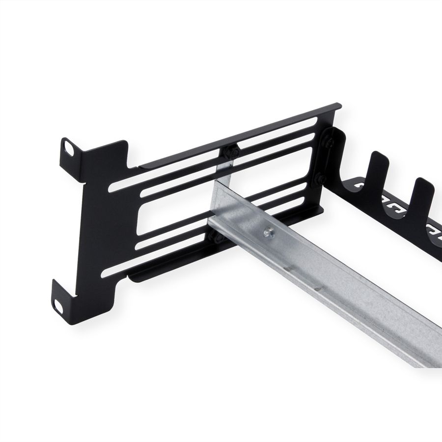 VALUE 19" Support Frame for DIN Rail-Mounted Devices, 3U, with Cable Management, black