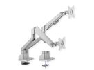 ROLINE Dual LCD Monitor Stand Pneumatic, Desk Clamp, Pivot, 2 Joints, silver