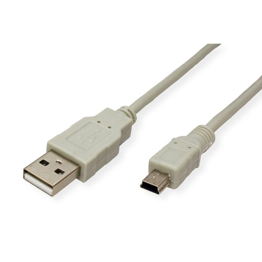 STANDARD USB 2.0 Cable, Type A - 5-Pin Mini, beige, 0.8 m