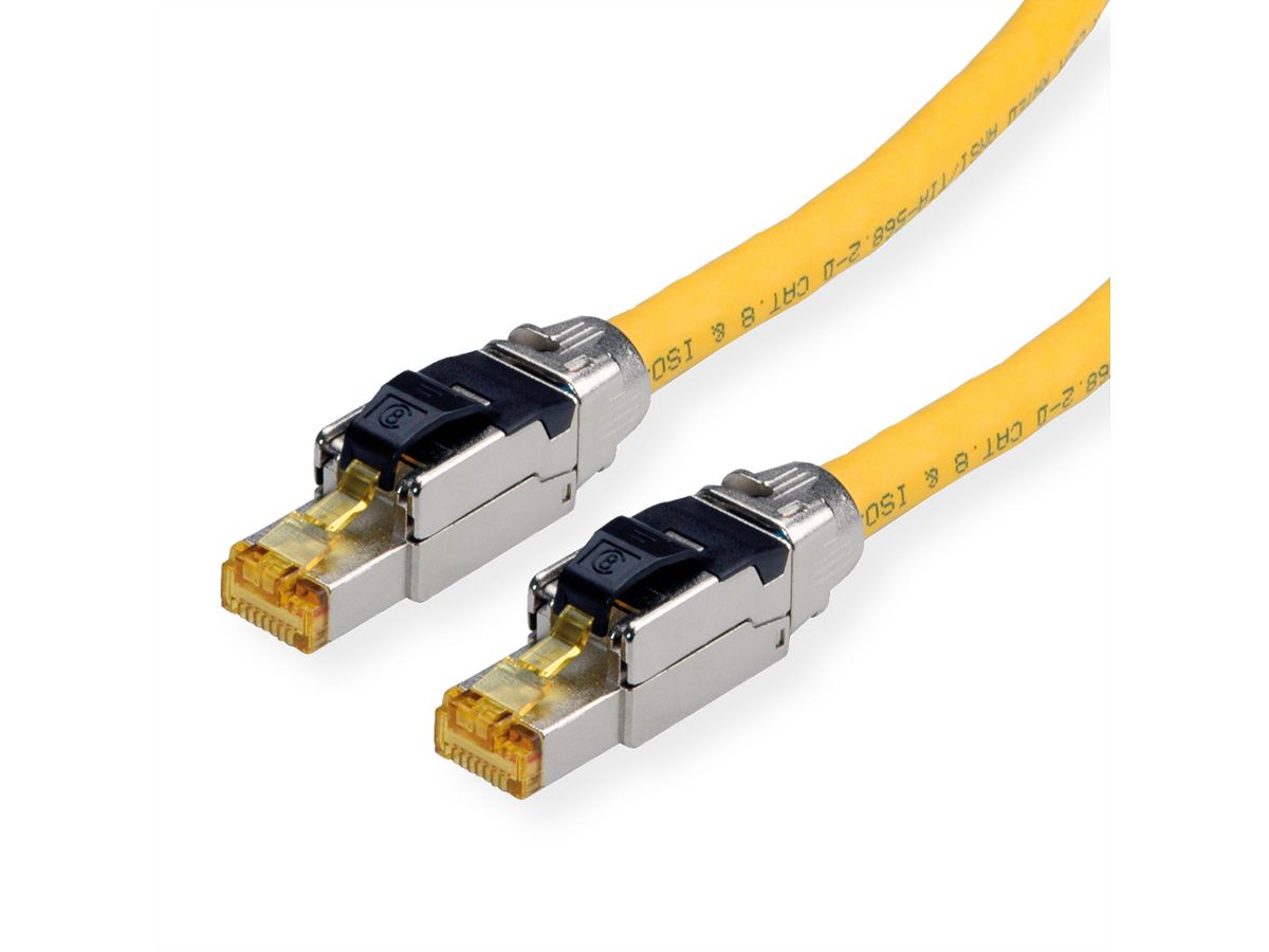 ROLINE S/FTP Patch Cord Cat.8 (Class I), solid, LSOH, yellow, 2 m - SECOMP  International AG