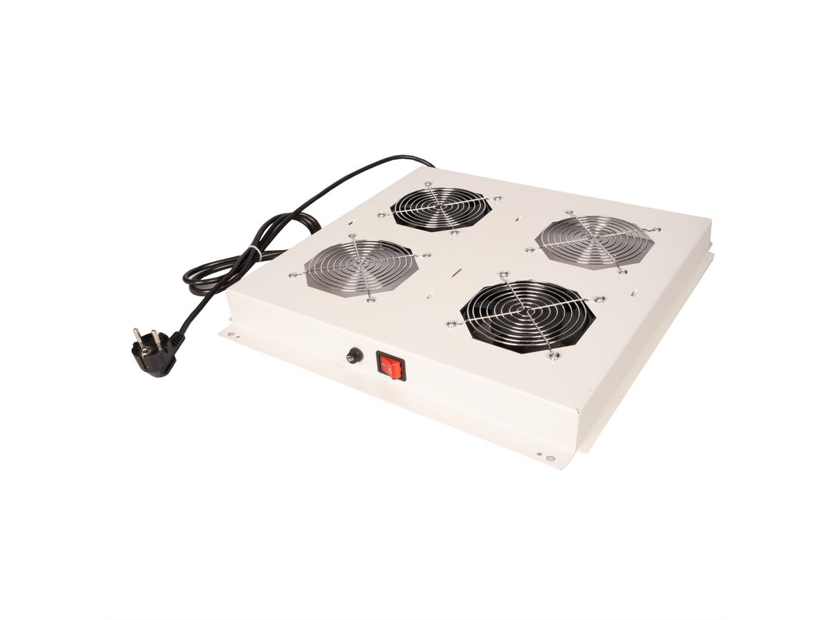 ROLINE 19" roof fan unit with 2 fans, ON/OFF grey