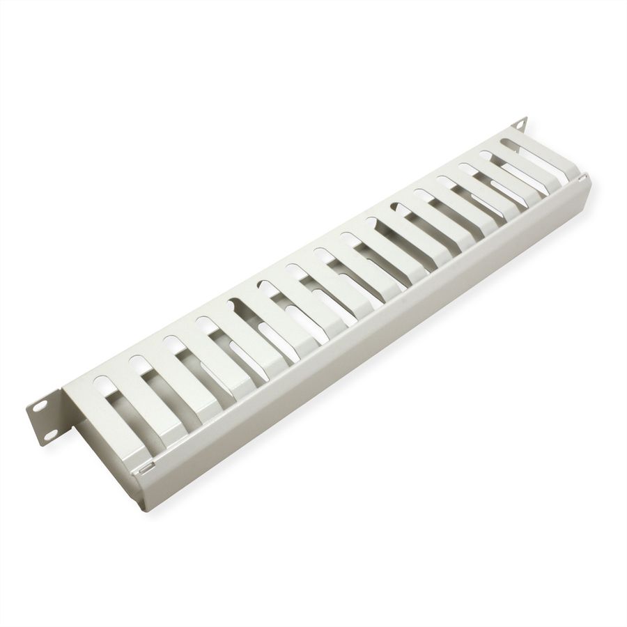 VALUE 19" Front Panel 1U with Patch channel 40 x 80 mm, grey