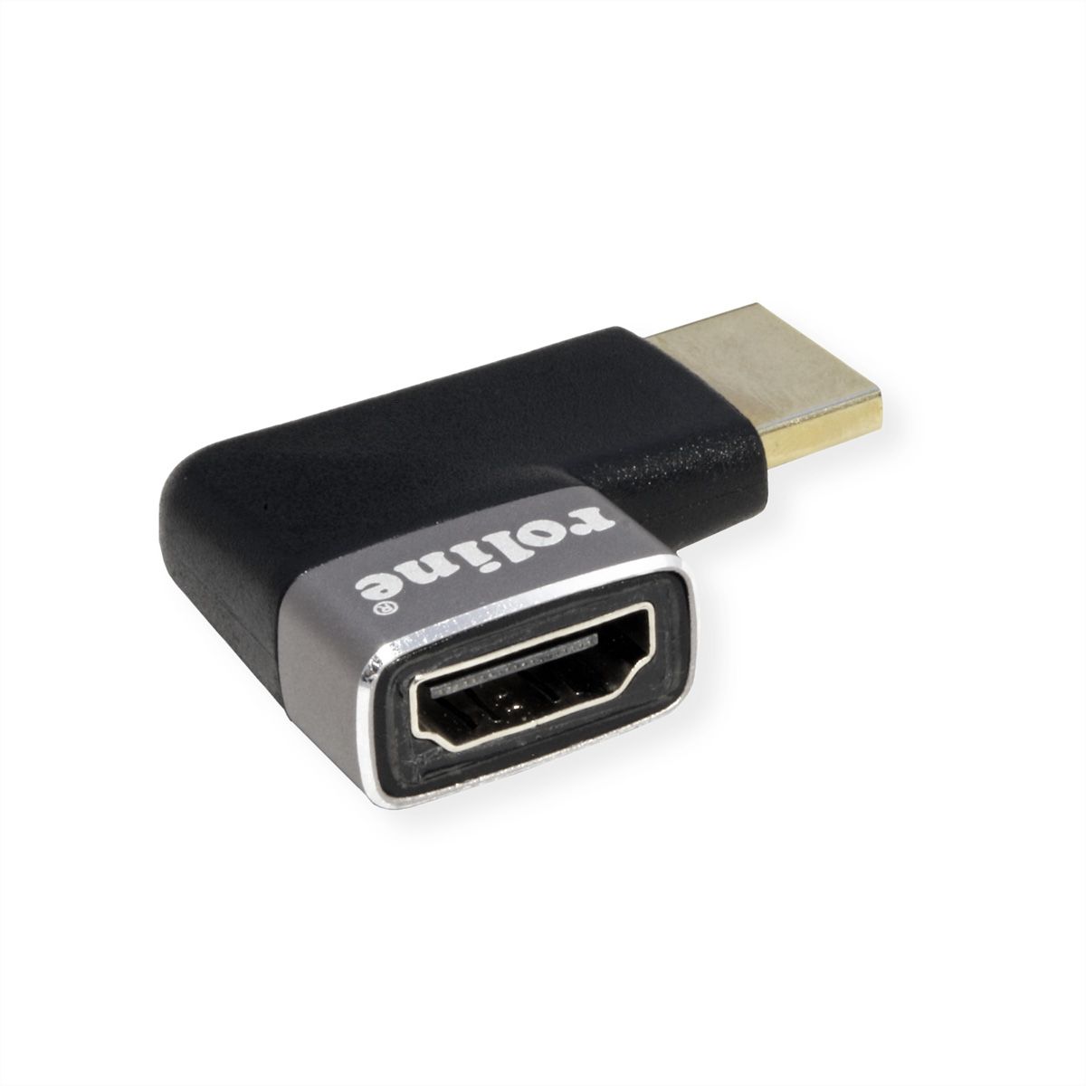 ROLINE 8K HDMI Adapter, M/F, 90° angled