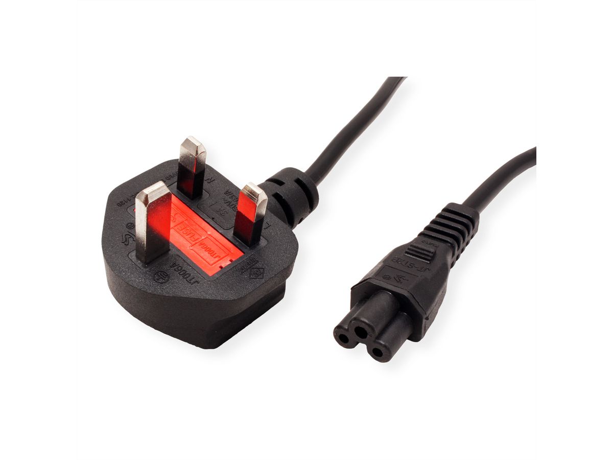 VALUE UK Power Cable, straight Compaq Connector, 3A, black, 1.8 m