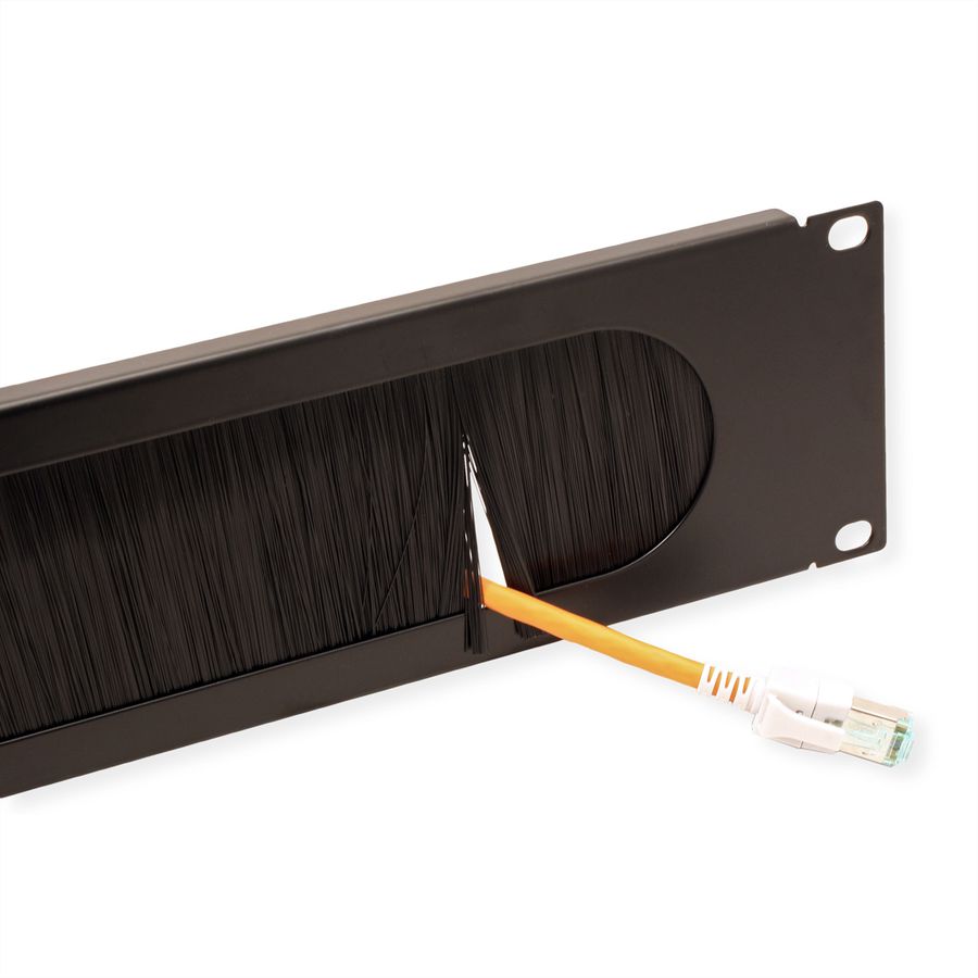 VALUE 19" Cable Entry 2U with Brush Seal, black