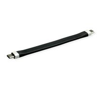 ROLINE USB 3.2 Gen 2 Silicone Cable, PD, with Emark, C-C, M/M, 8K UHD, 10Gbit/s, 60W, black, 11 cm