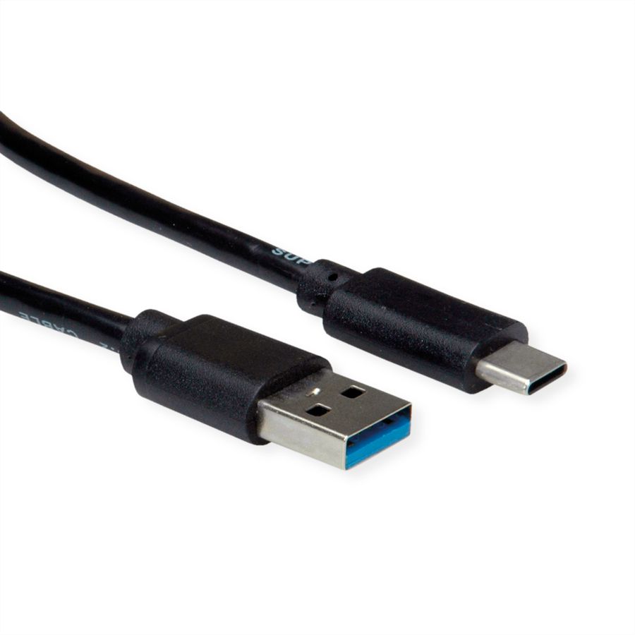 ROLINE RM USB 3.2 Gen 2 Cable, A-C, M/M, black, 0.5 m