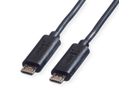ROLINE USB 2.0 Charging Cable, Micro B - Micro B, M/M, black, 0.3 m