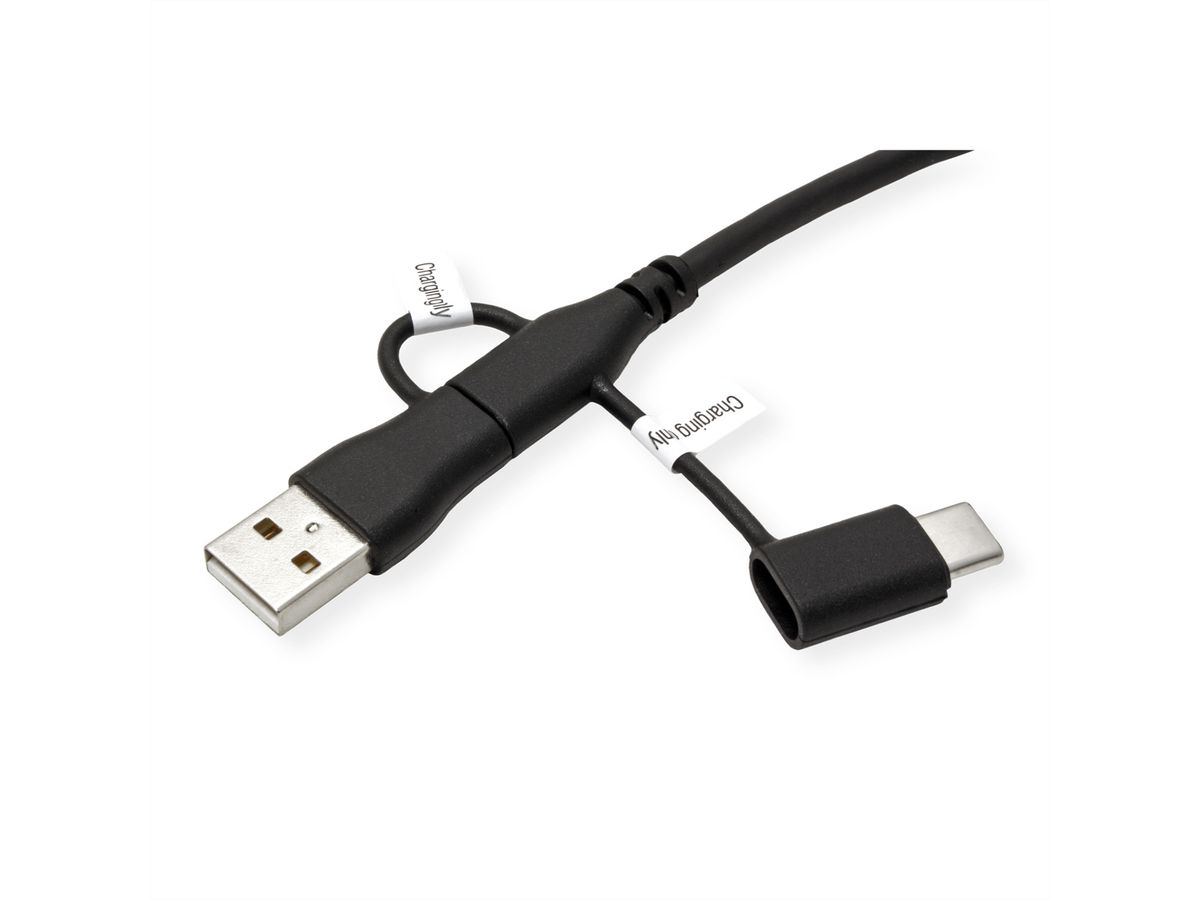 ROLINE USB 2.0 Cable, C-C, with A+C Data Lane Blockers, 1 m