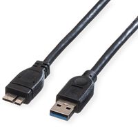 ROLINE USB 3.2 Gen 1 Cable, A - Micro A, M/M, black, 0.8 m
