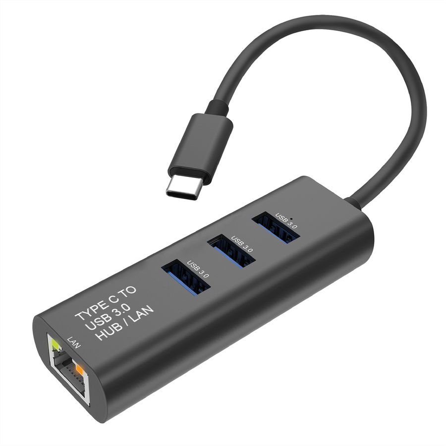 STANDARD USB-C to Gigabit Ethernet Converter + Hub 3x