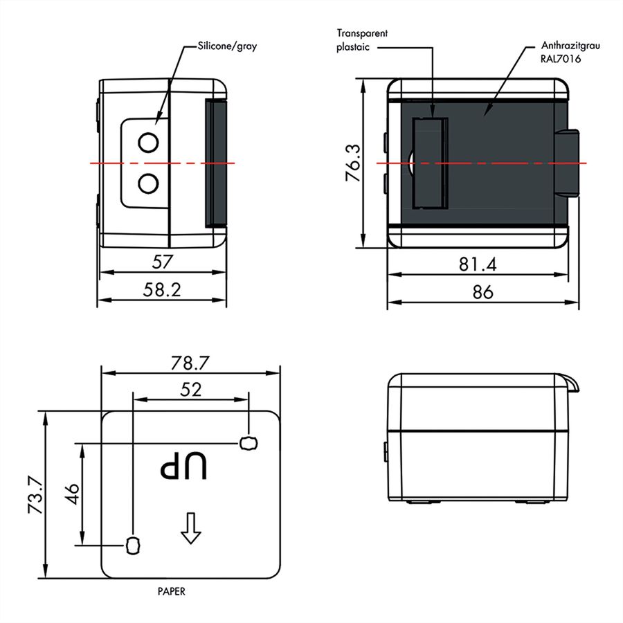 VALUE Outdoor Surface Mounted Wall Mount Box for 2x Keystones, grey
