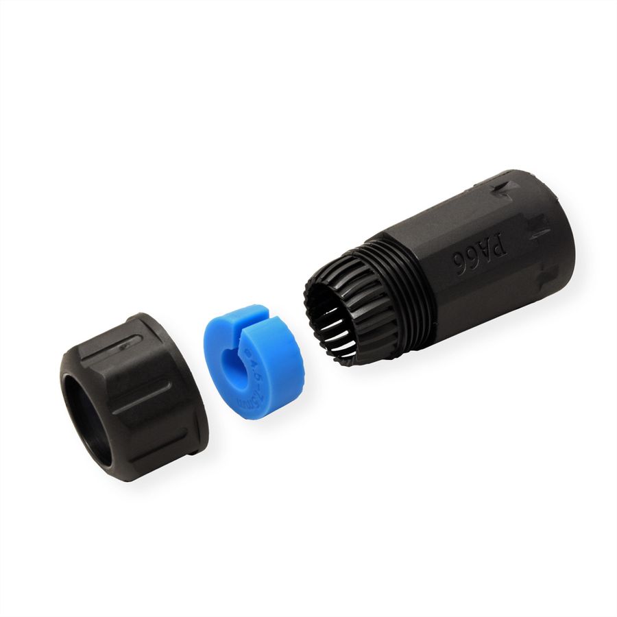 VALUE RJ45 Modular Coupler, Cat.6 (Class E), shielded, Outdoor/Industrial, black