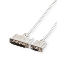ROLINE Serial Printer Cable, DB9 F - DB25 M, 1.8 m
