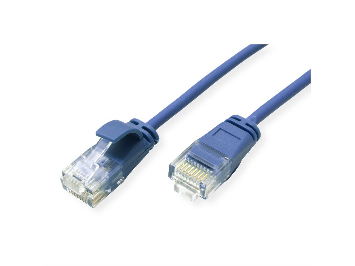 ROLINE UTP Data Center Patch Cord Cat.6A (Class EA), LSOH, Slim, blue, 1.5 m