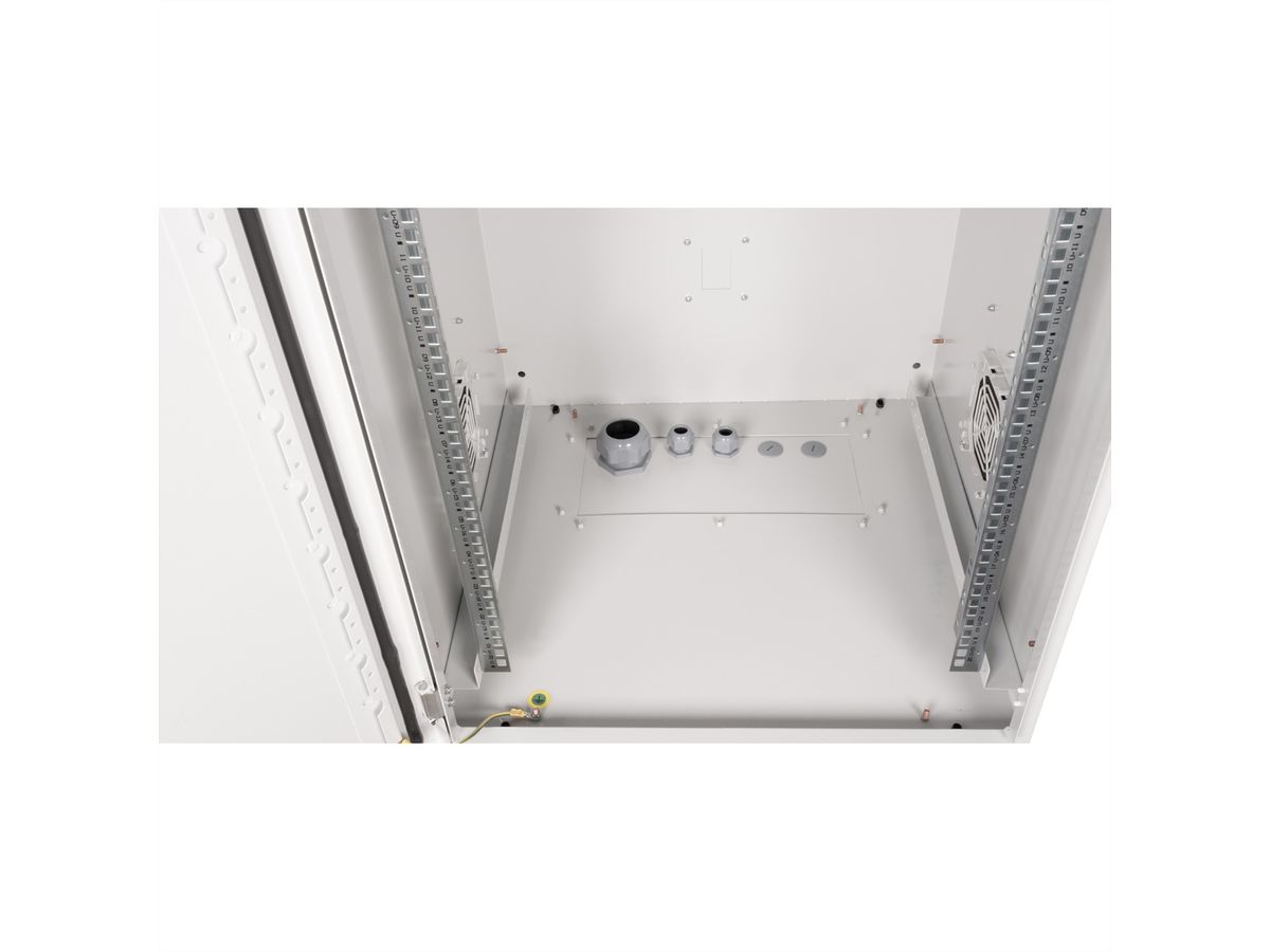 ROLINE 19-inch wall-mounted housing Pro 20 U, 600x600 WxD IP55 outdoor grey