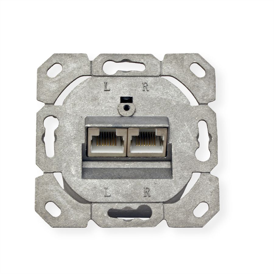 VALUE Cat.6A (Class EA) Flush Mount Wall Jack, STP, horizontal, white