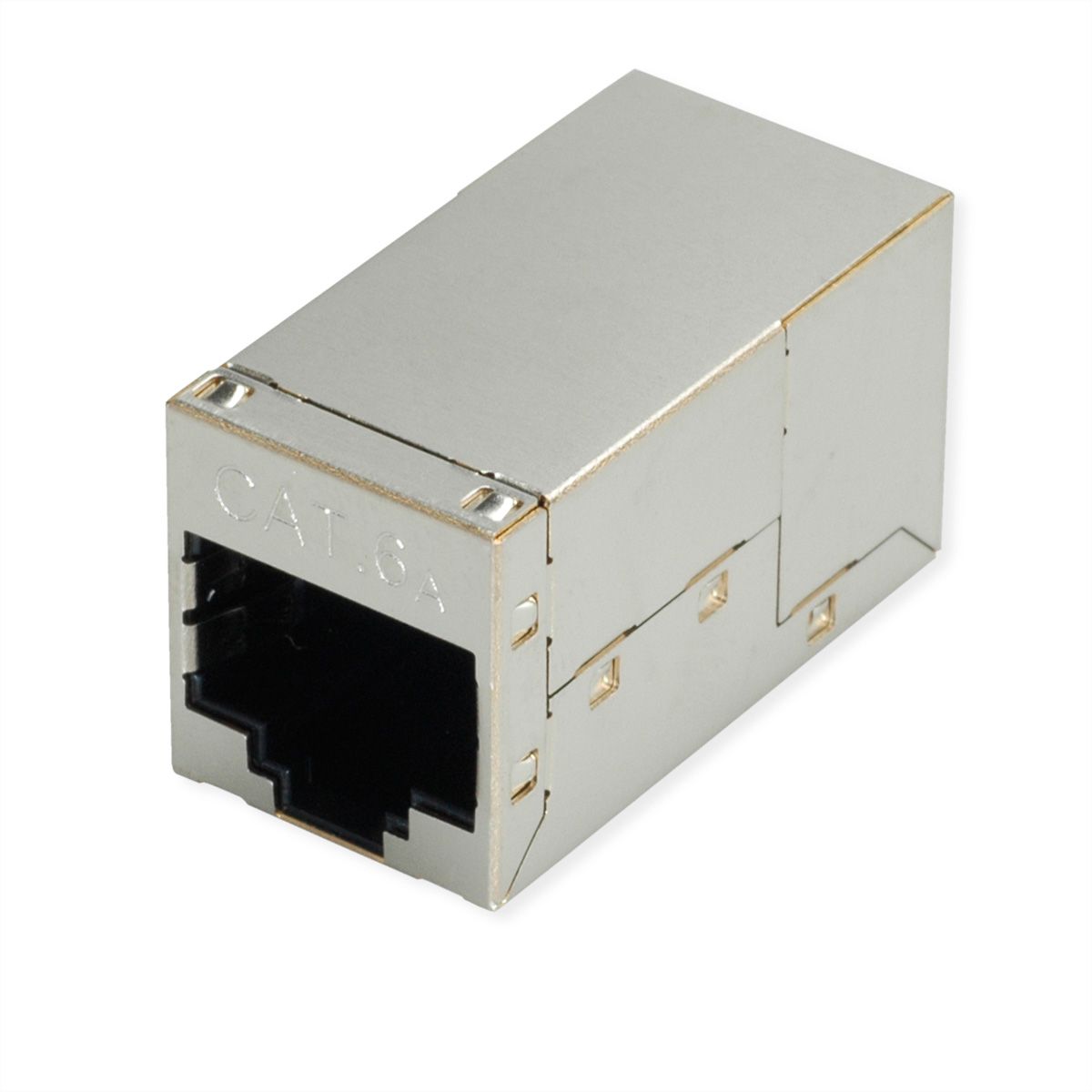 ROLINE RJ-45 Mini Inline Coupler, Cat.6A (Class EA), shielded, silver