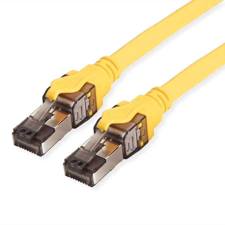 ROLINE S/FTP Patch Cord Cat.8 (Class I), stranded, LSOH, PoE, yellow, 2 m