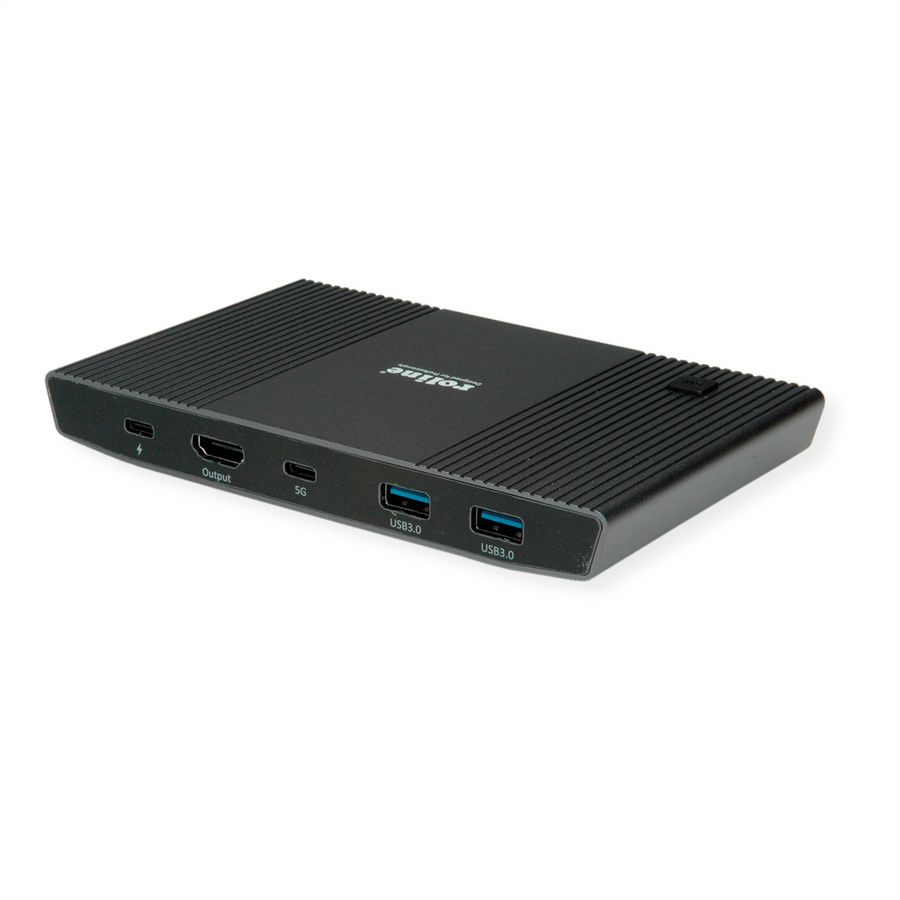 ROLINE KVM Switch, with USB Hub, HDMI 4K@60Hz, 2x USB A + 1x USB C