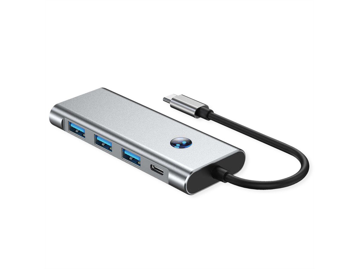 VALUE Dockingstation Type C, 1x HDMI 4K60, 3x USB 3.2 Gen1 Type A, 1x SD/Micro SD (TF), 1x Type C PD (Power Delivery)