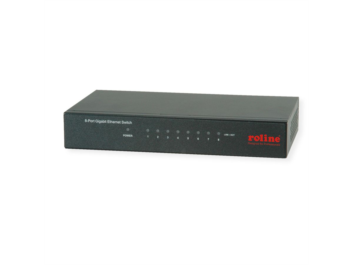 ROLINE Gigabit Ethernet Switch, 8x RJ-45, unmanaged