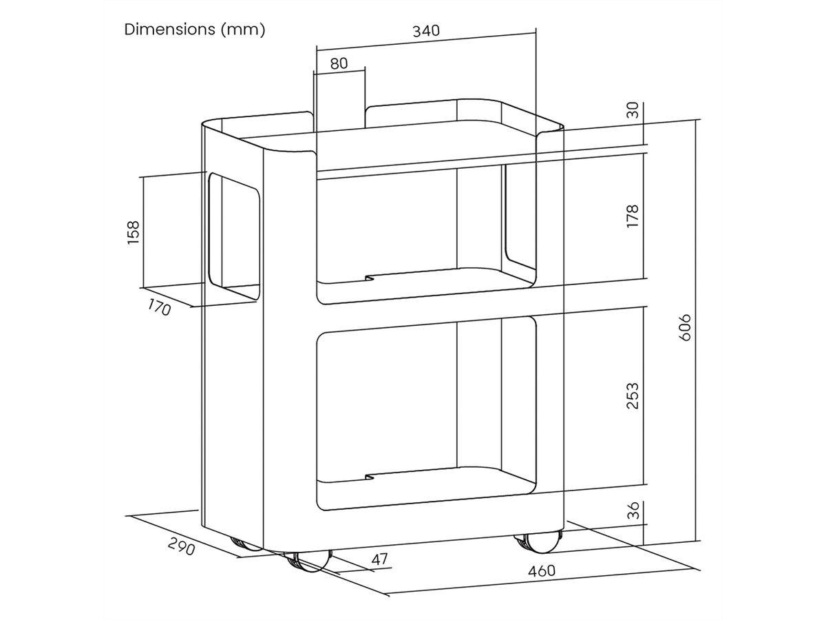 VALUE Open Shelf Mobile Cabinet, white