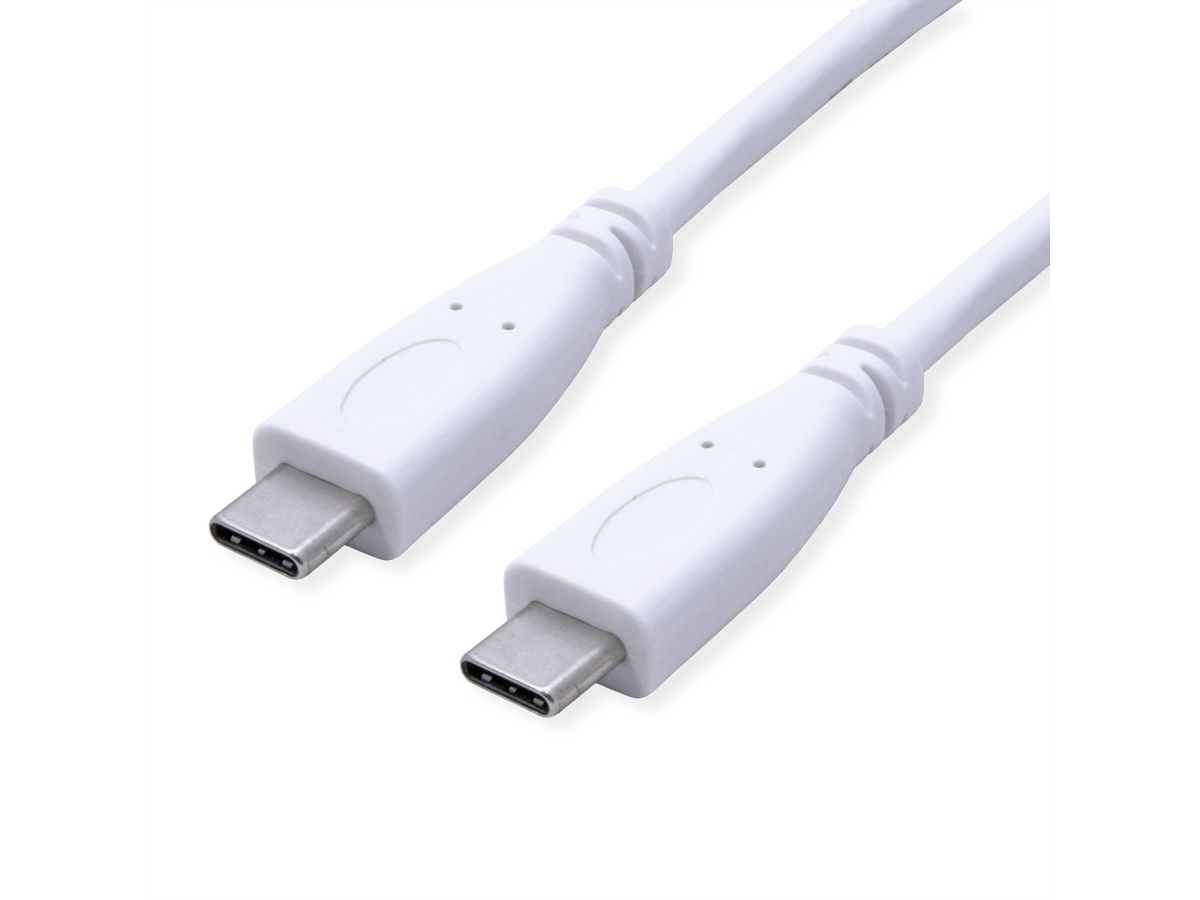 VALUE USB 3.2 Gen 2 Cable, PD (Power Delivery) 20V5A, with Emark, C-C, M/M, white, 1 m