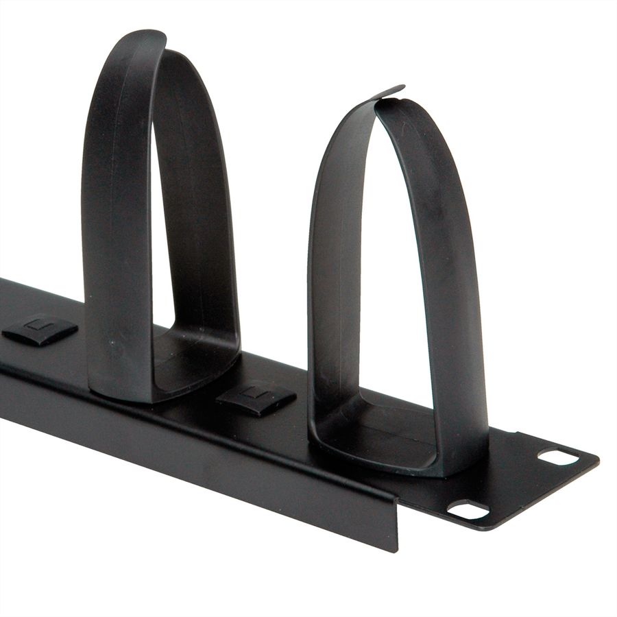 VALUE 19" Cable Management plate with Horizontal/Vertical Cable Rings for Cabinets, black