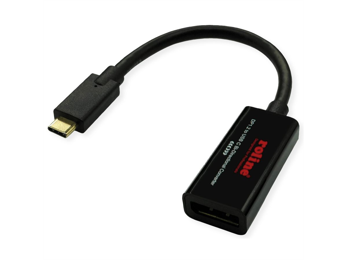 ROLINE Type C - DisplayPort AdapterCable, M/F, Bi-directional, 0.2 m