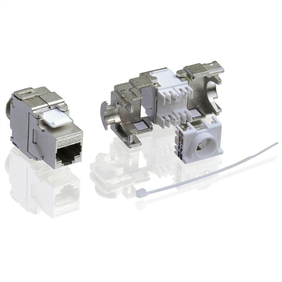 VALUE Cat.6A (Class EA) Keystone, RJ-45, STP, tool-free, silver