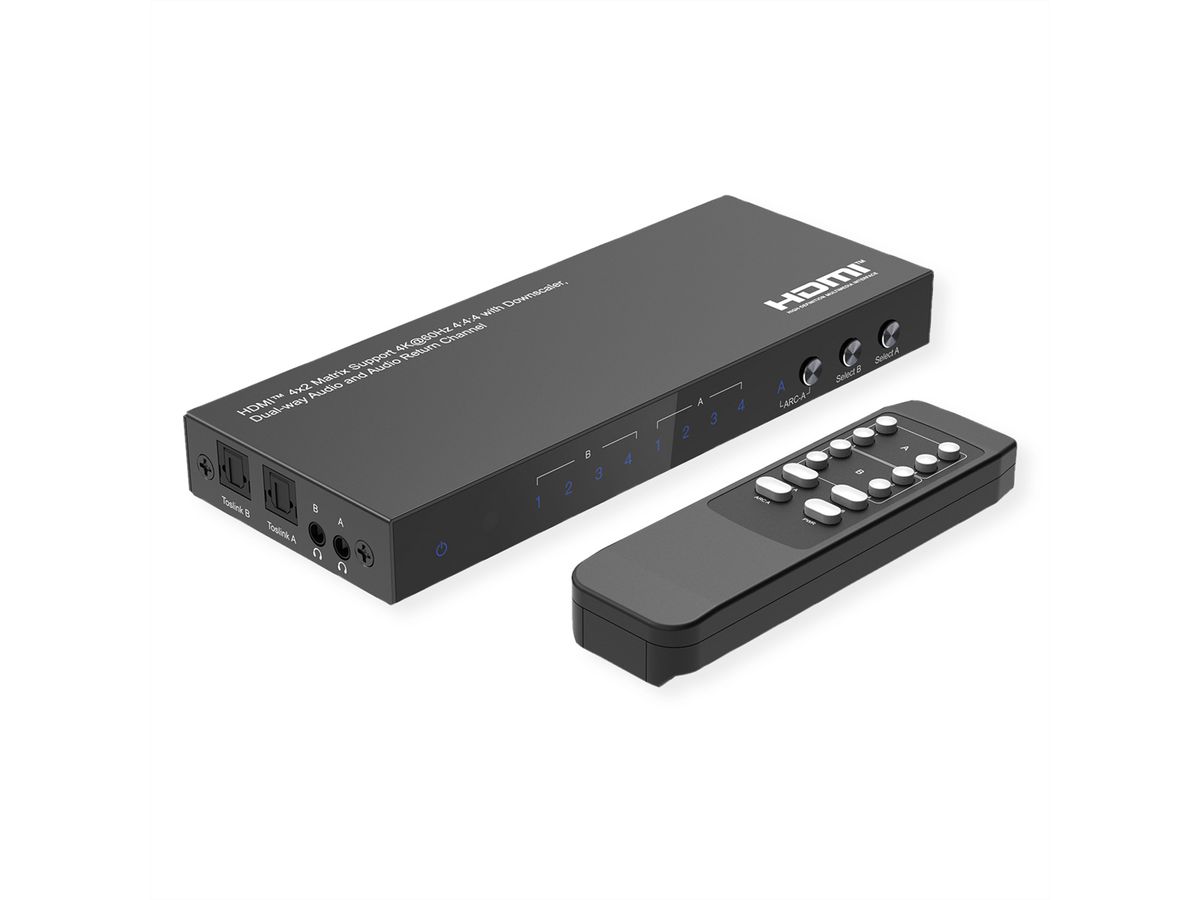 VALUE HDMI Matrix, 4x2, 4K60Hz, with Remote Control