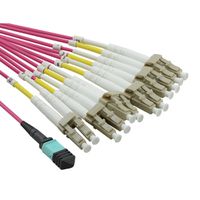 VALUE MPO Fan-Out Cable 50/125µm OM4, MPO/12x LC, violet, 2 m