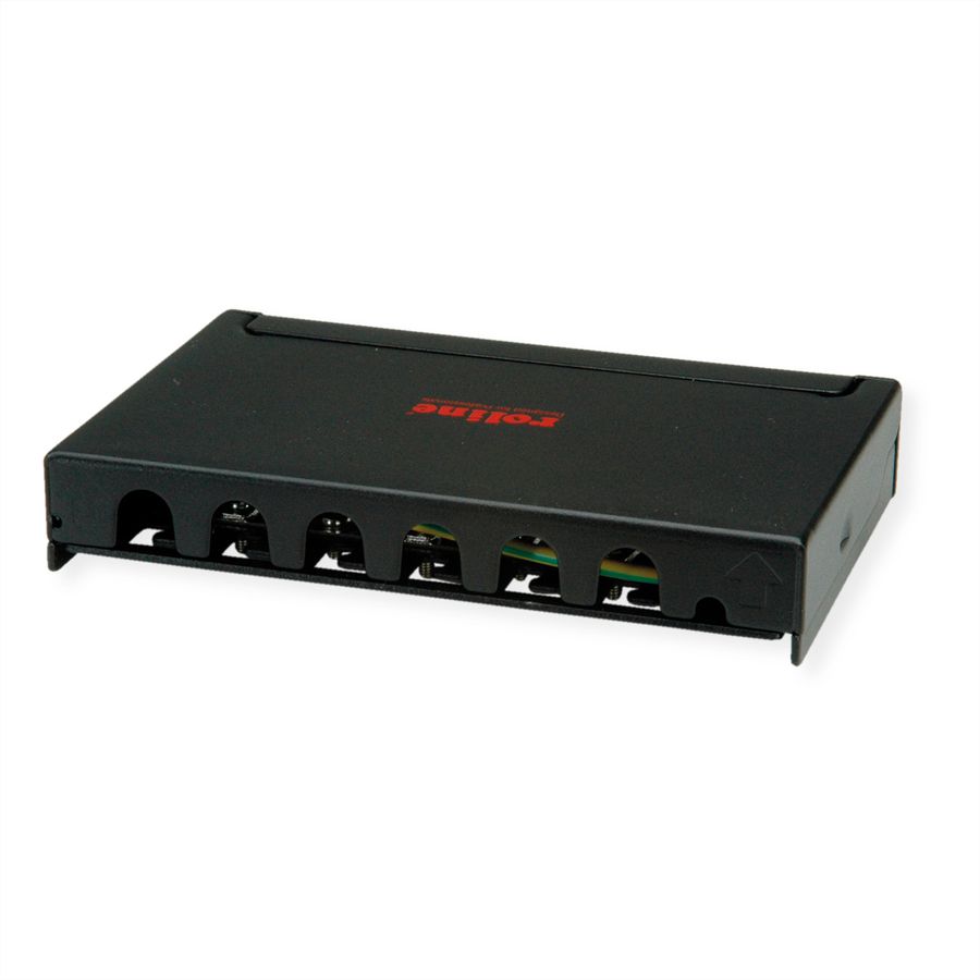 ROLINE Mini Patchpanel, Cat.6A/Cl.EA, 0.5U, 6x RJ45 ports, shielded, black