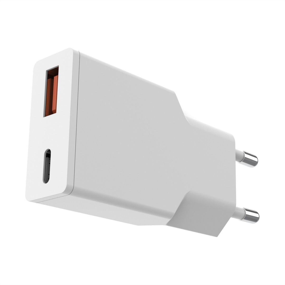 VALUE USB Wall Charger, EU Plug, 2x Ports (A+C), 30W