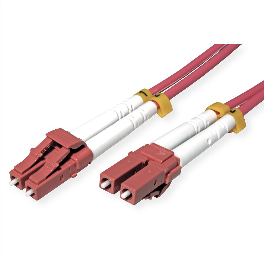 ROLINE Fibre Optic Jumper Cable, 50/125 µm, OM4, LC/LC, Armored, LSOH, violet, 1 m