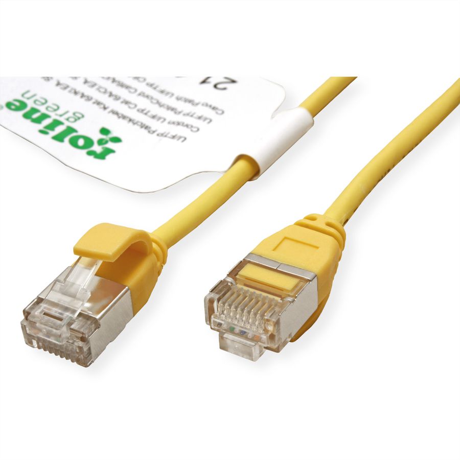 ROLINE GREEN U/FTP DataCenter Patch Cord Cat.6A (Class EA), LSOH, slim, yellow, 3 m