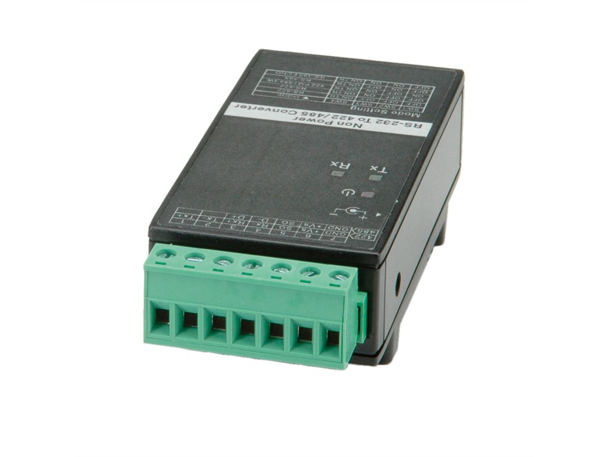 ROLINE RS-232 to RS-422/485 Converter, Din Rail, self powered