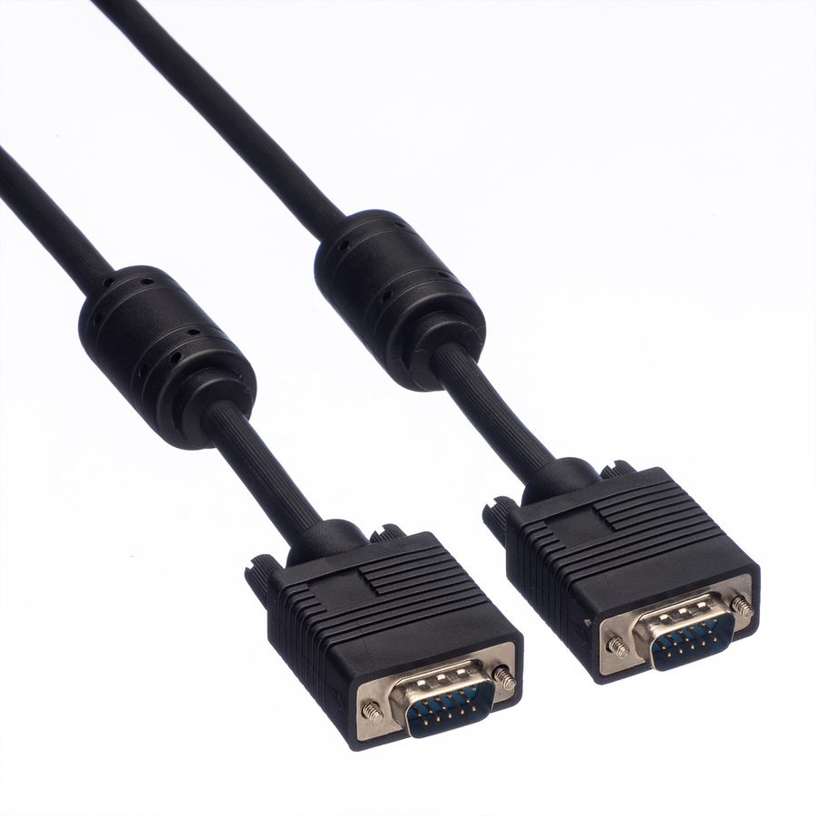 ROLINE SVGA Cable + Ferrite, HD15, M/M, 3 m