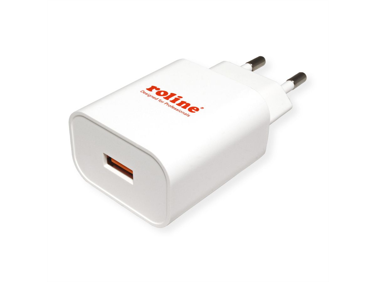 ROLINE USB Wall Charger, 1 Port (USB Type A), QC3.0, 18W