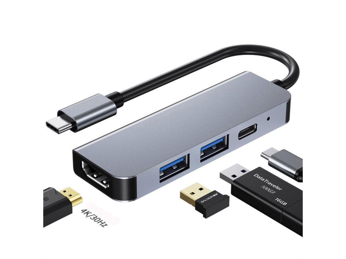 VALUE Dockingstation Type C, 1x HDMI 4K30, 1x USB 3.2 Gen1 Type A, 1x USB 2.0 Type A, 1x Type C PD (Power Delivery)