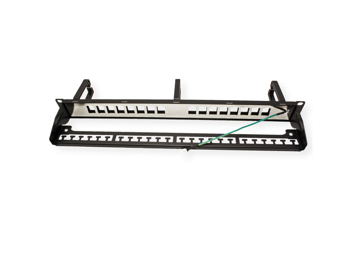 ROLINE Keystone 19'' Module Frame, 16 Ports, shielded, black