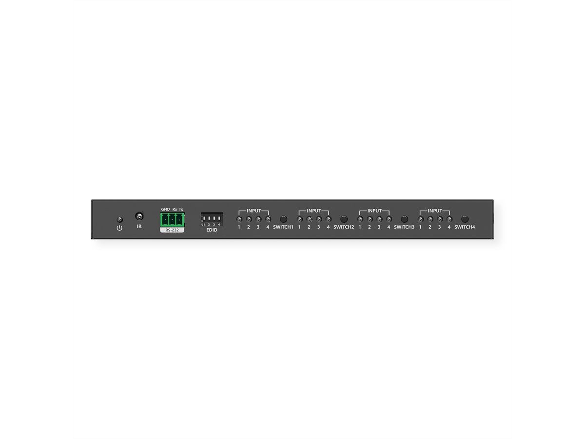 VALUE HDMI Matrix Switch, 4x4, 4K60Hz, with remote control
